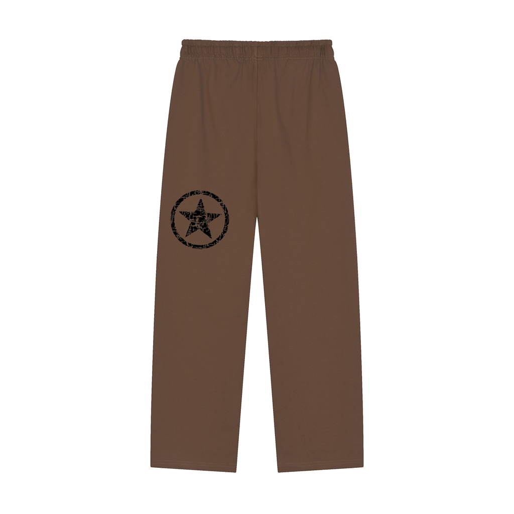 Solid Color Straight-Leg Sweatpants