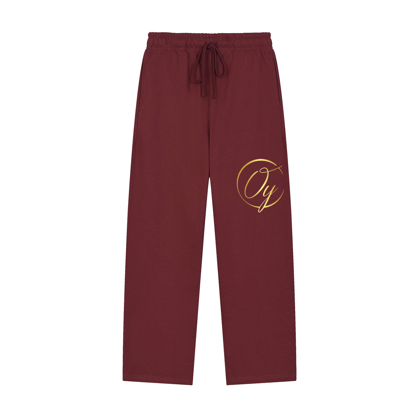 Solid Color Straight-Leg Sweatpants