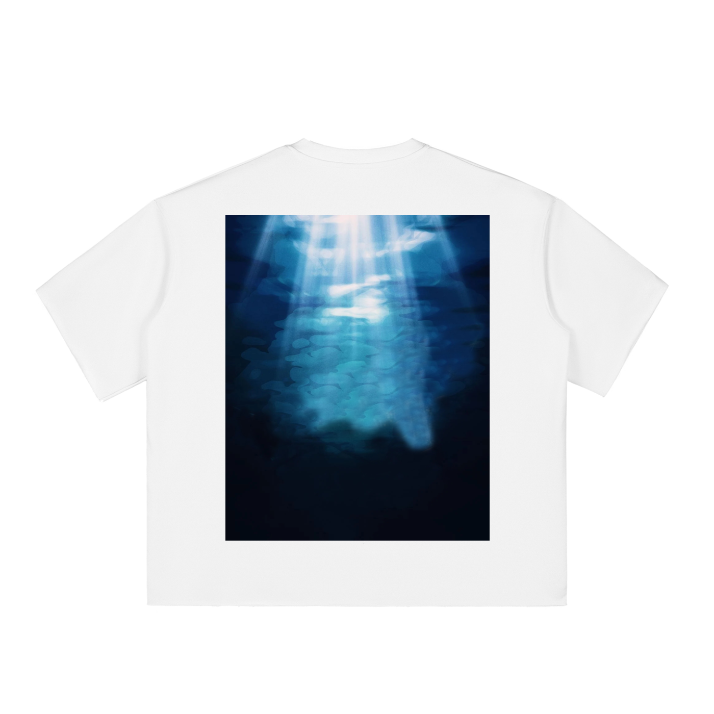 Boxy Half-Sleeve Raw-Edge T-Shirt