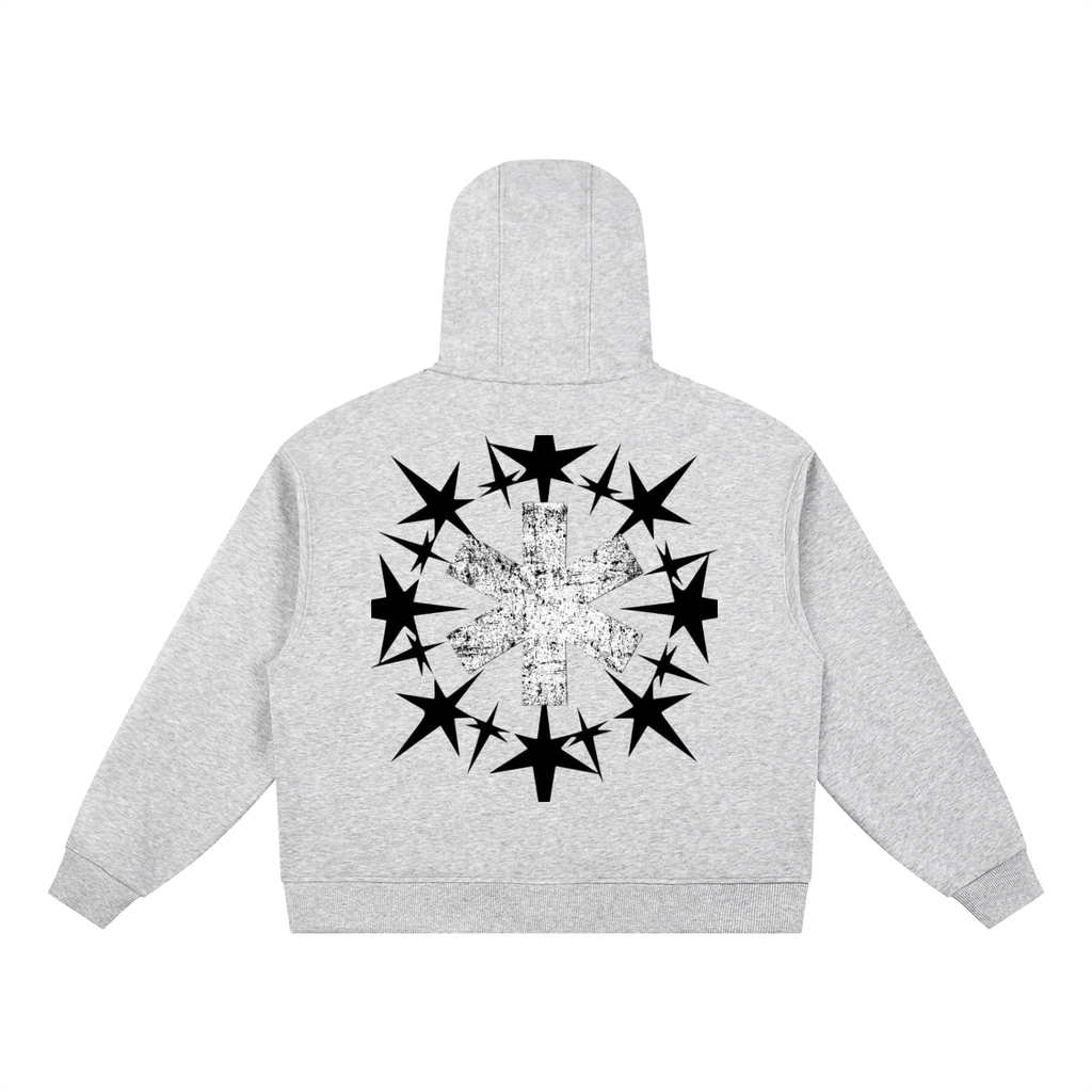 Boxy Button Placket Hoodie