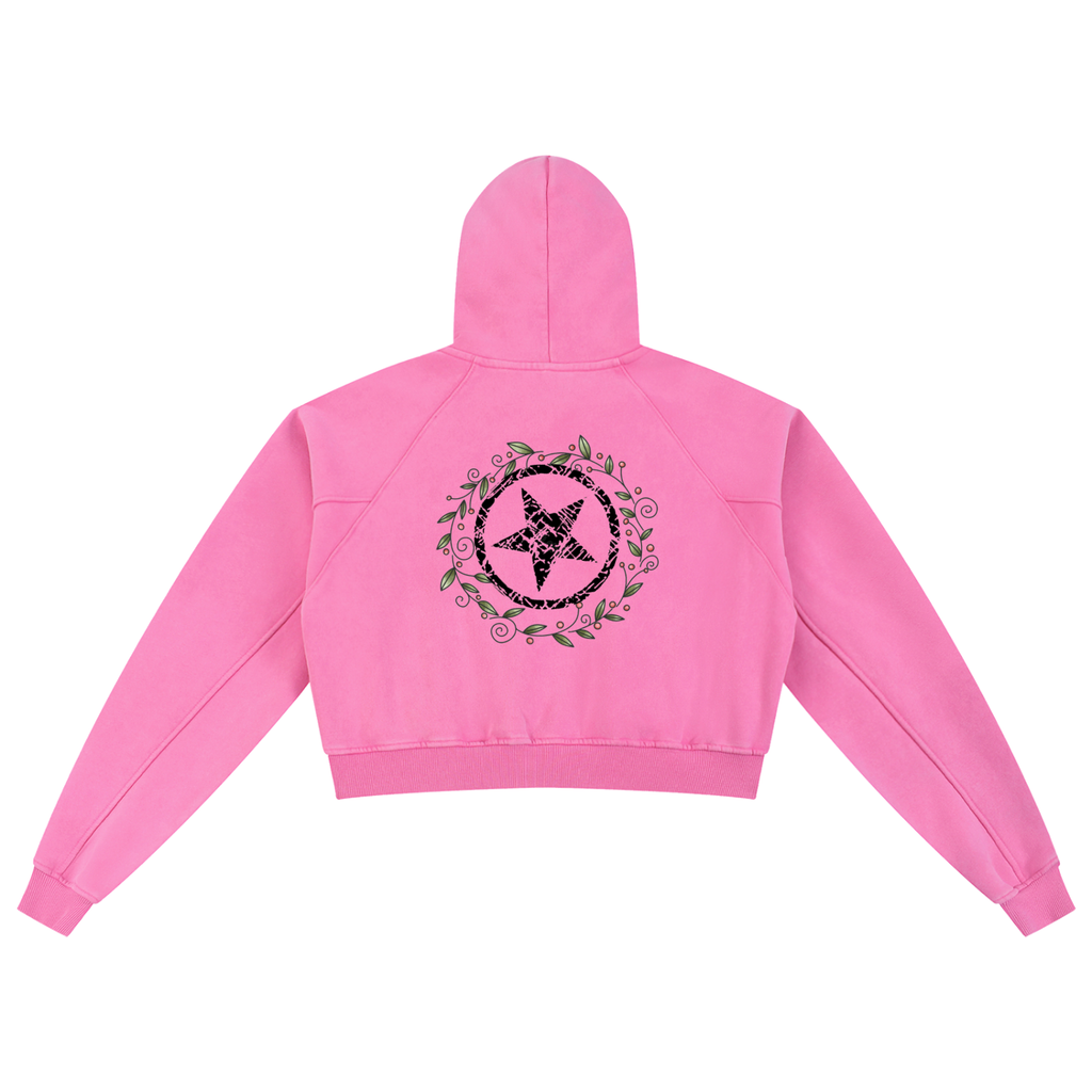 Snow Washed Cropped Hoodie