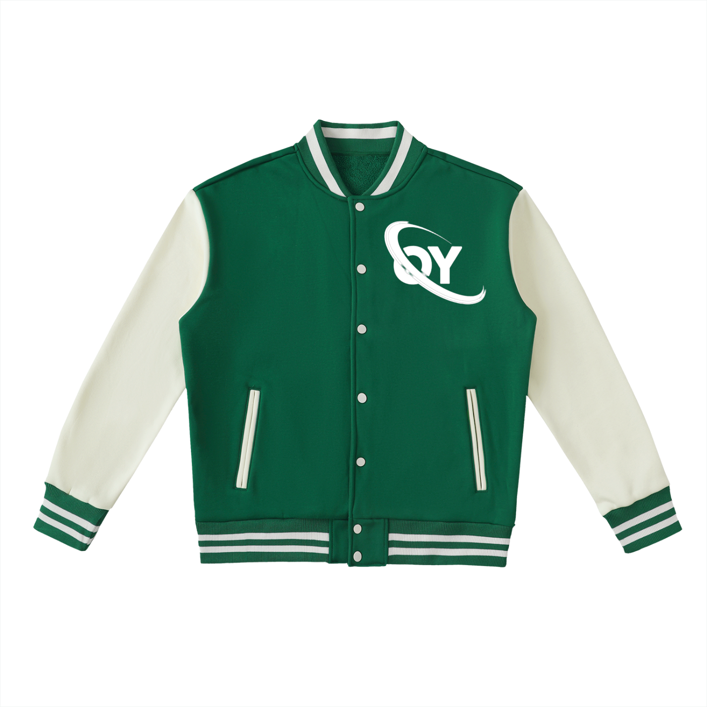 Two-Tone Fleeced Varsity Jacket