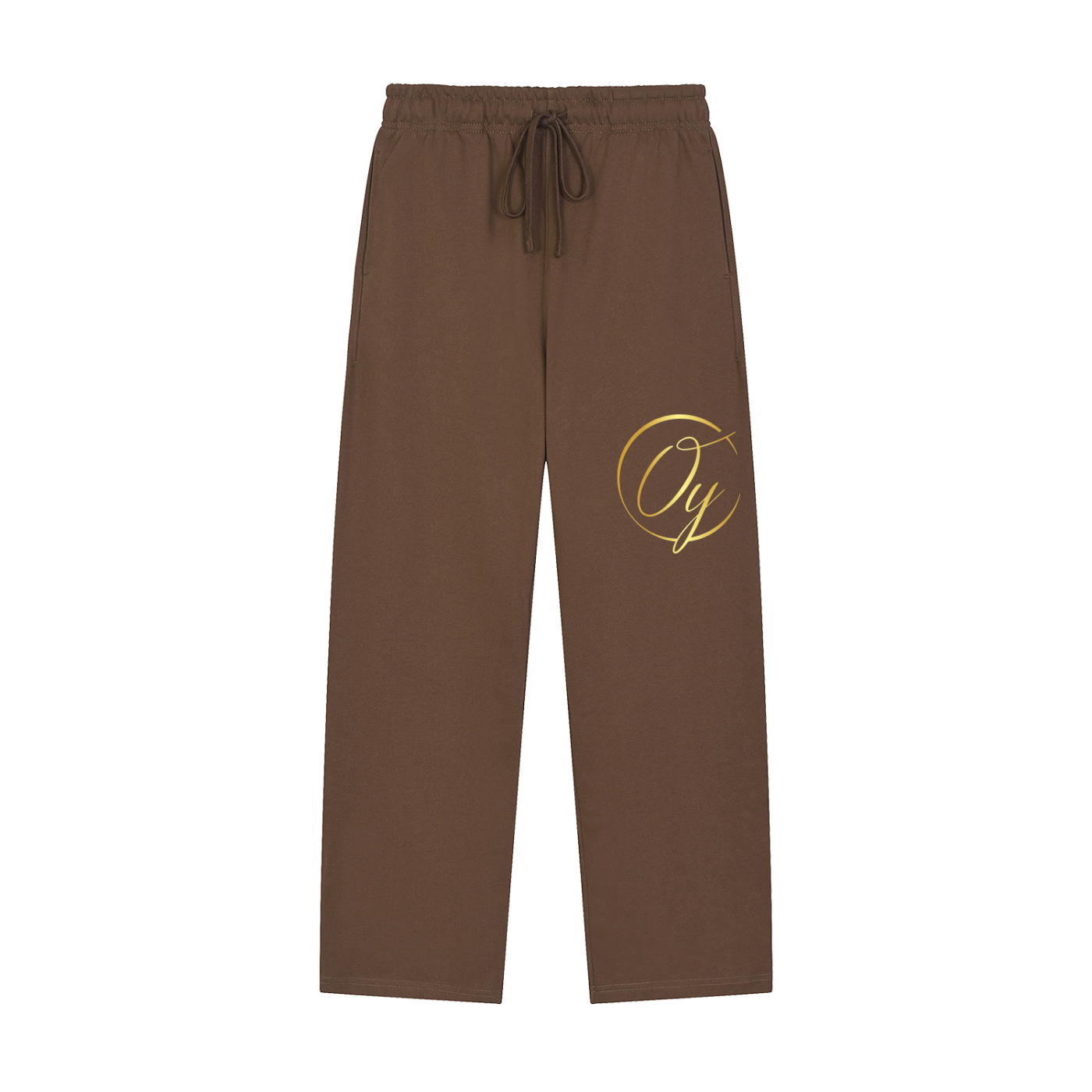 Solid Color Straight-Leg Sweatpants