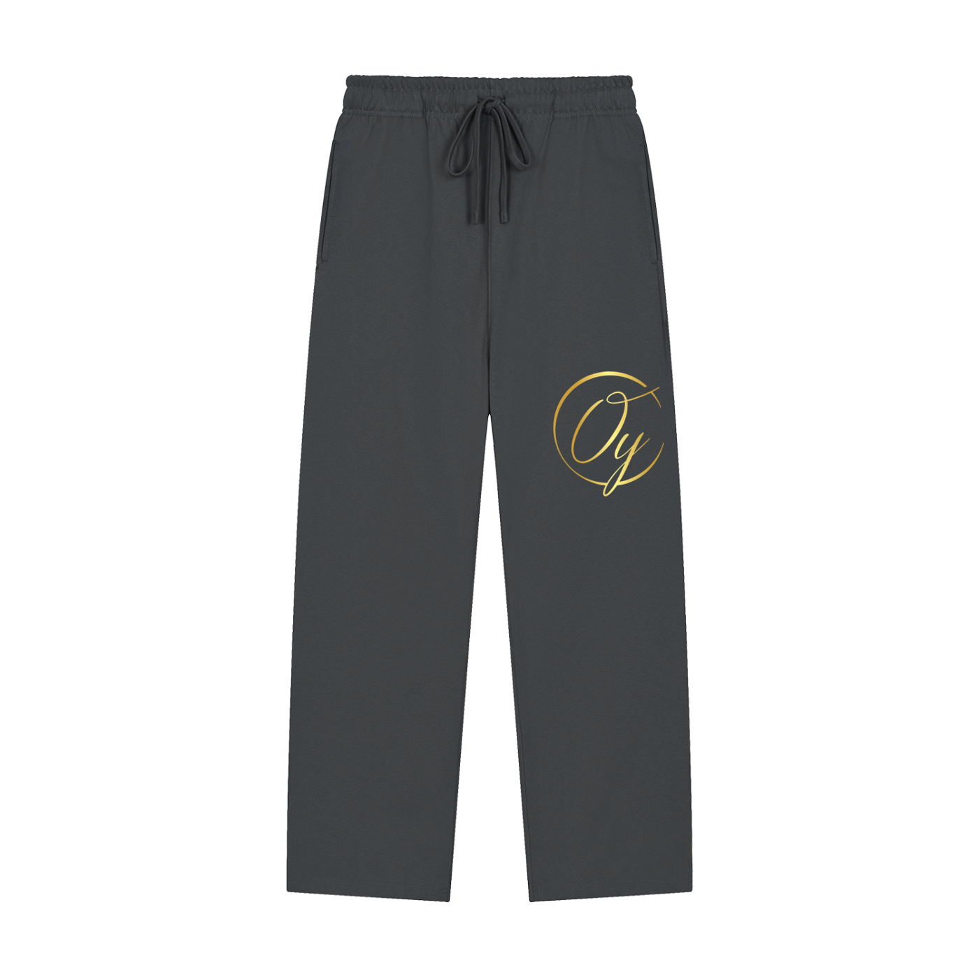 Solid Color Straight-Leg Sweatpants