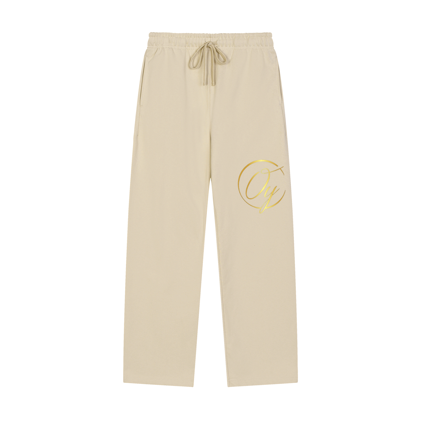 Solid Color Straight-Leg Sweatpants