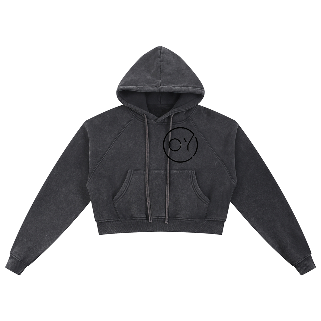 Snow Washed Cropped Hoodie