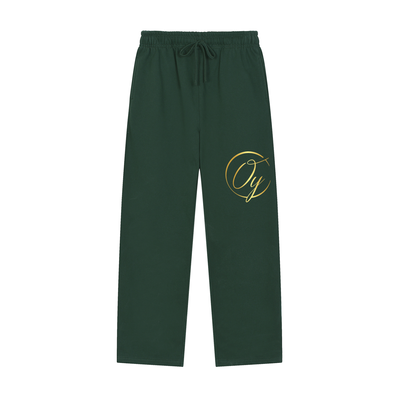 Solid Color Straight-Leg Sweatpants