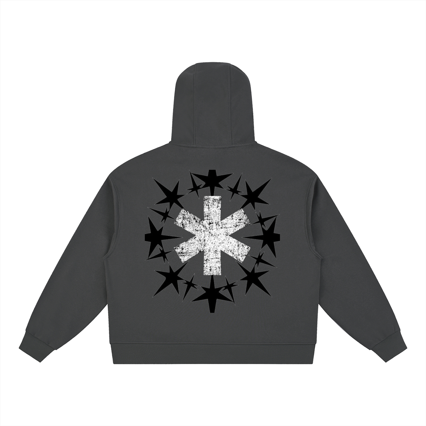 Boxy Button Placket Hoodie