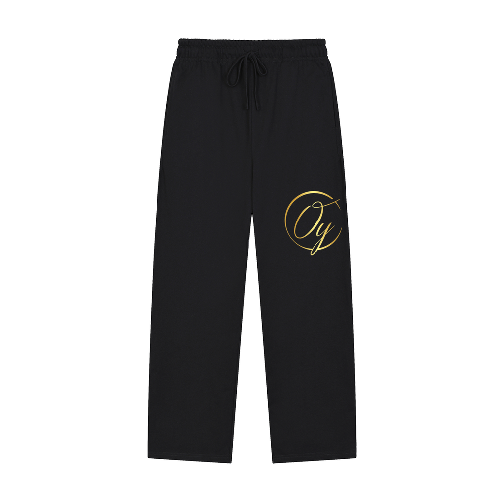 Solid Color Straight-Leg Sweatpants