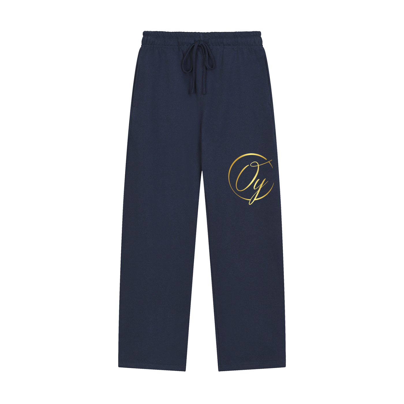 Solid Color Straight-Leg Sweatpants