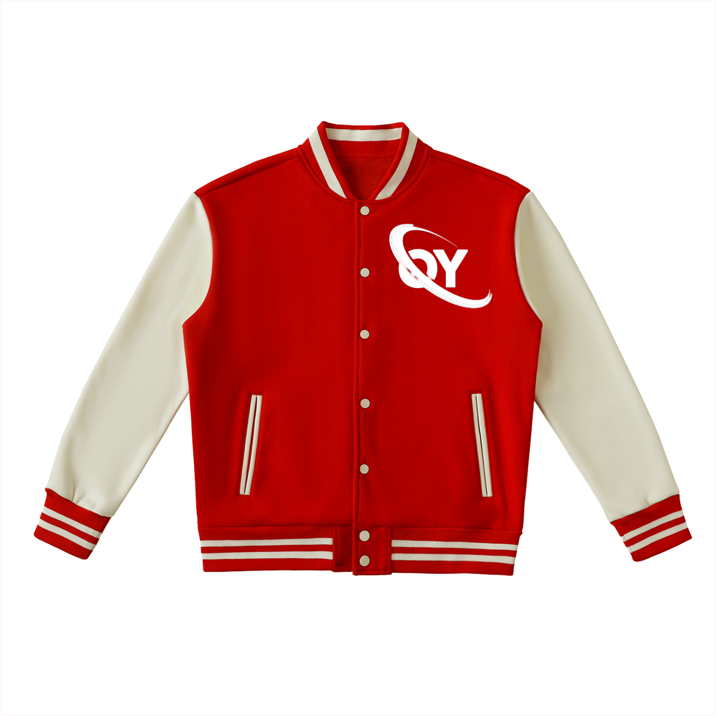 Two-Tone Fleeced Varsity Jacket