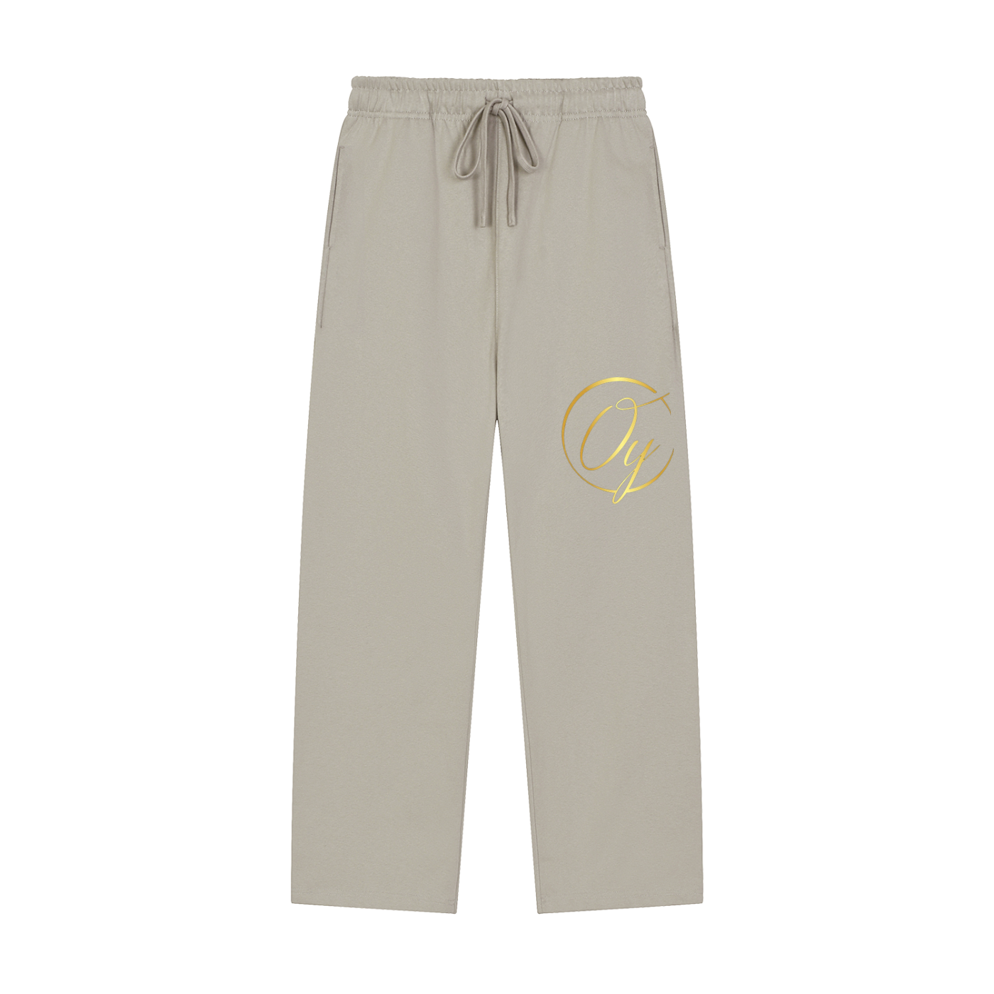 Solid Color Straight-Leg Sweatpants