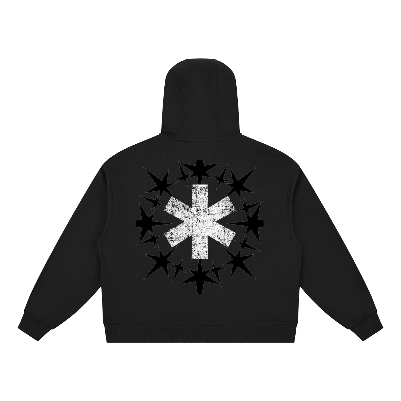 Boxy Button Placket Hoodie