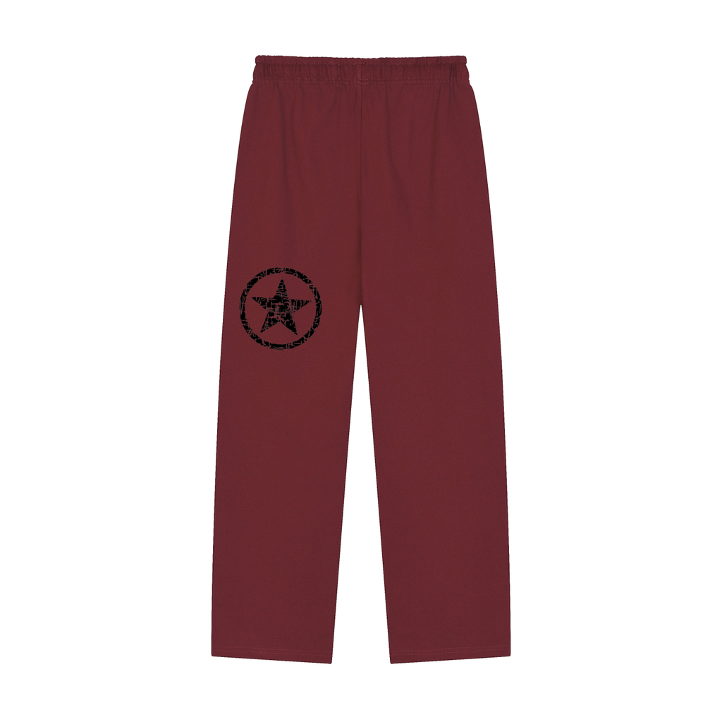 Solid Color Straight-Leg Sweatpants