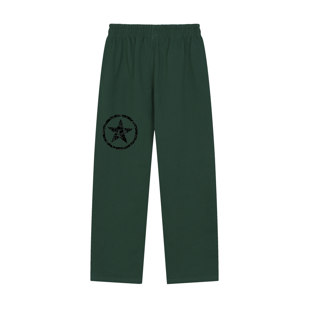 Solid Color Straight-Leg Sweatpants