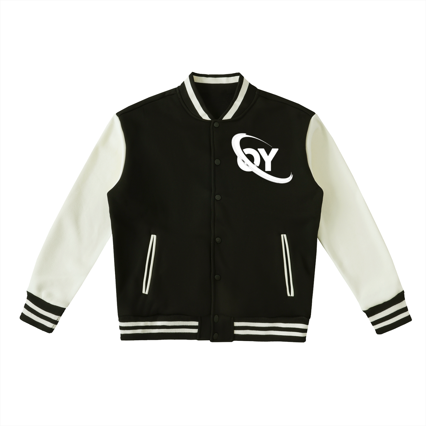 Two-Tone Fleeced Varsity Jacket